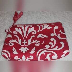 Thirty-One Red and White Clutch Or Makeup Bag Smoke Free Home